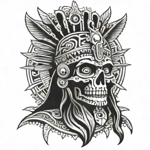 Aztec god of death  tattoo design idea