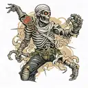 mummy in ripped black jeans tattoo design idea