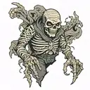 mummy in ripped black jeans tattoo design idea