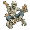 mummy in ripped black jeans tattoo design idea