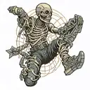 mummy in ripped black jeans tattoo design idea