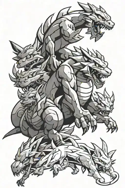 Pokemon ash ketchum pikachu charizard tyranitar arcanine metagross mewtwo  tattoo design idea