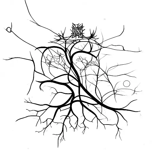 cool neuron tattoo design idea