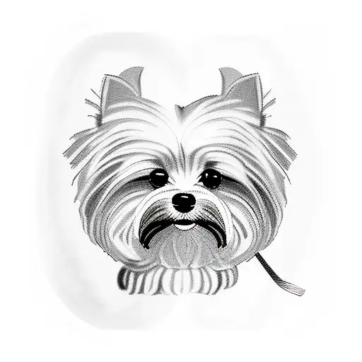 Yorkie poo dog, stained glass tattoo design idea