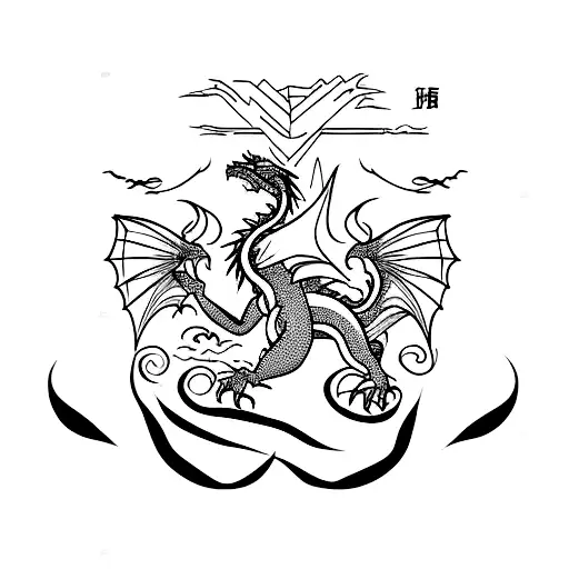 Dragon Love desire tattoo design idea