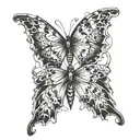 dark gothic butterfly wings tattoo design idea