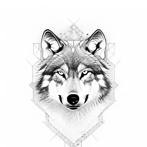 Grand Tetons Wolf tattoo design idea