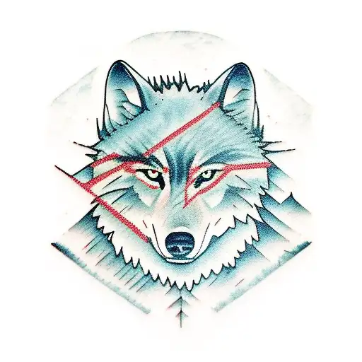 Grand Tetons Wolf tattoo design idea