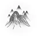 Teton Range in the style of J R R Tolkein tattoo design idea