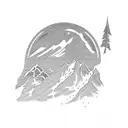 Teton Range in the style of J R R Tolkein tattoo design idea