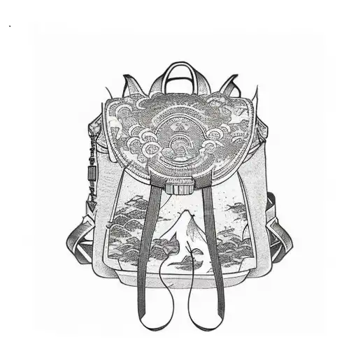 travel backpack  tattoo design idea