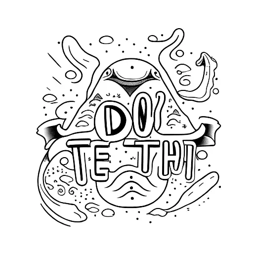 I don't care text as whale tail tattoo design idea