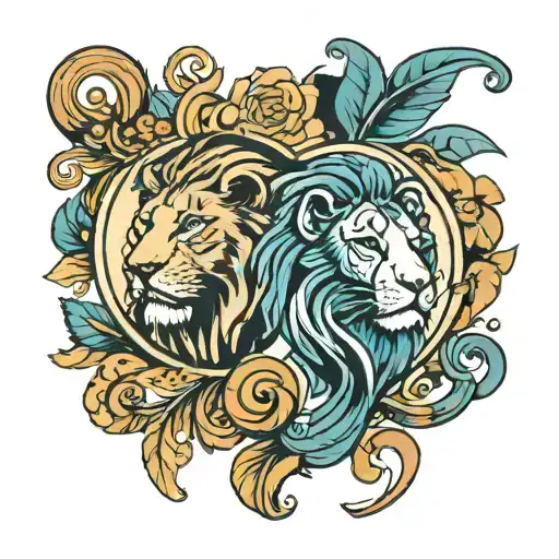 leo and virgo tattoo design idea