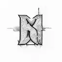 v alphabet tattoo design idea