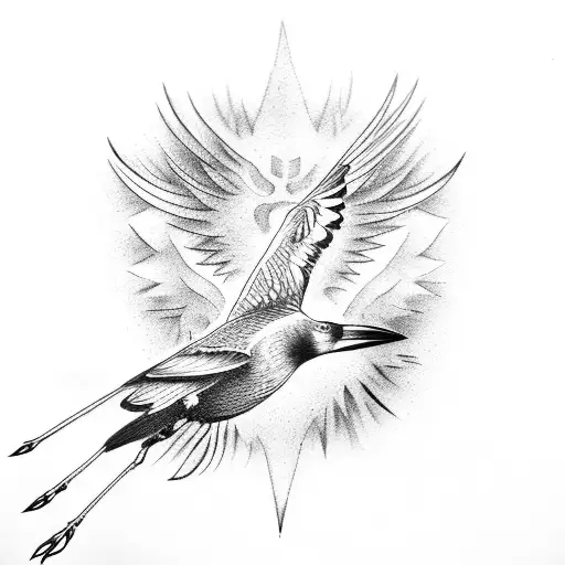 crows coming out of something that represents mental illness tattoo design idea