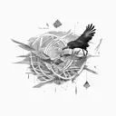 many crows coming out of chaos  tattoo design idea