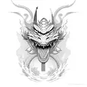 Samurai, Dragon  tattoo design idea