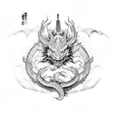 Samurai, Dragon  tattoo design idea