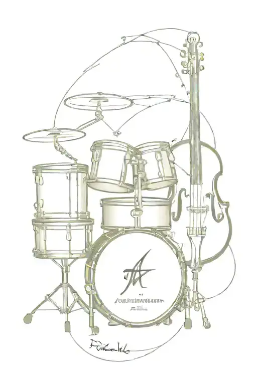 music drums and johnnie walker following tattoo design idea