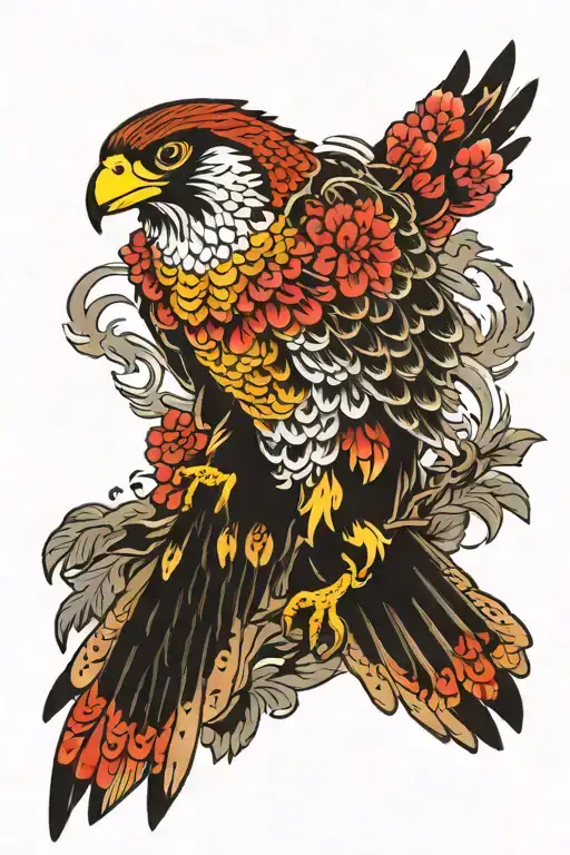 traditional falcon tattoo