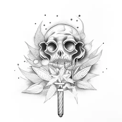 weed smoker, friends with many tattoo design idea