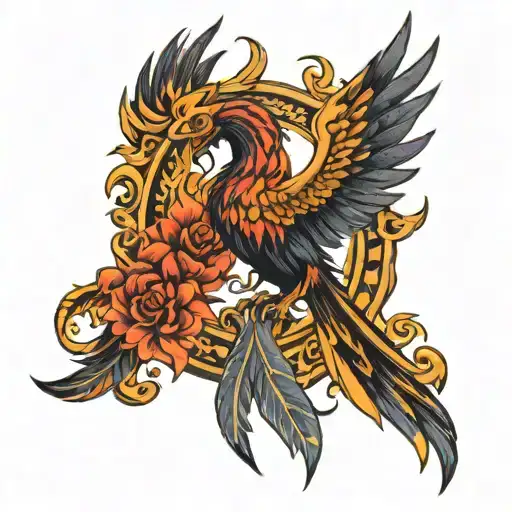 sigma male symbol pheonix tattoo design idea