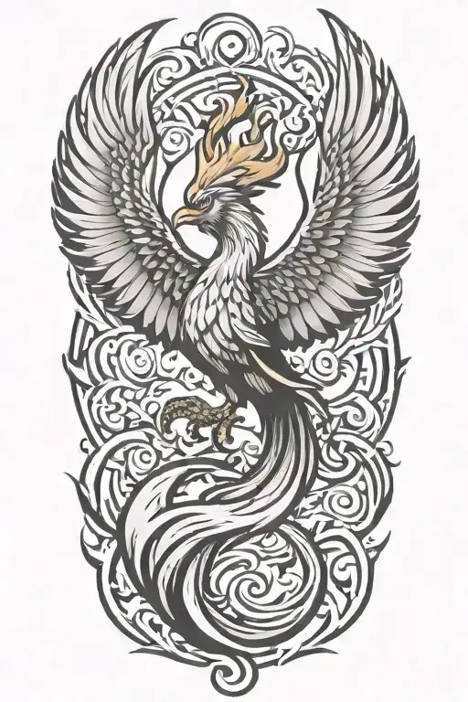 sigma male symbol pheonix rising Phoenix from fire tattoo design idea