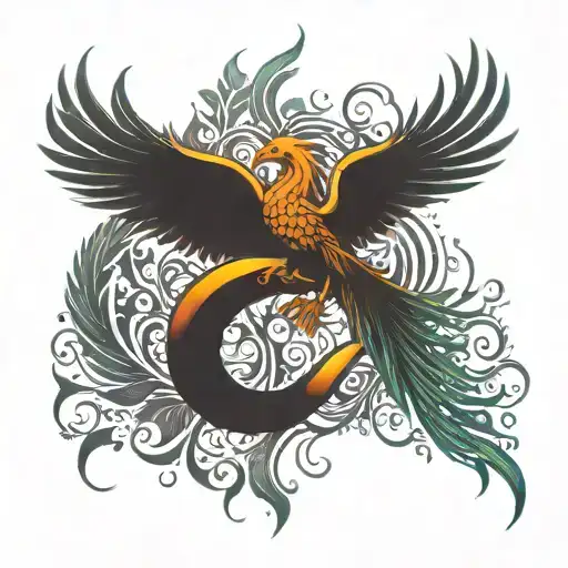 sigma male symbol pheonix rising tattoo design idea