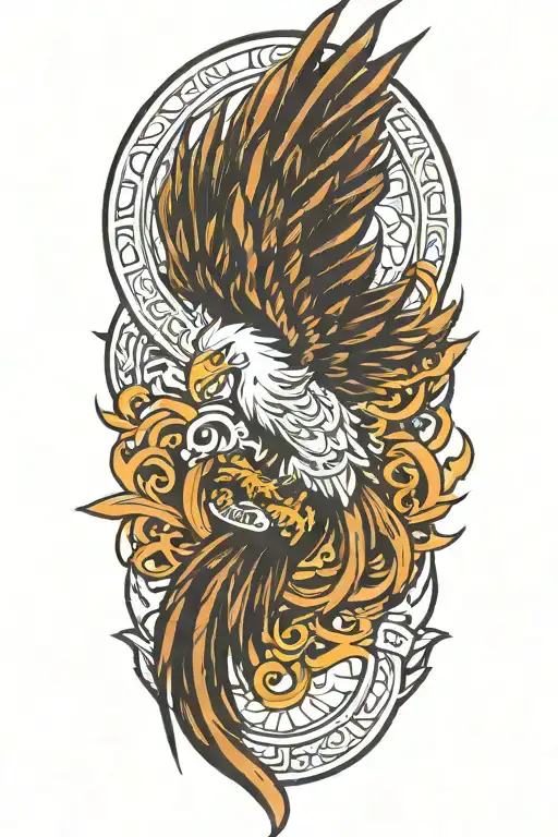 sigma male symbol pheonix rising tattoo design idea