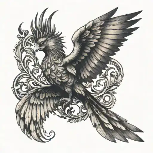 sigma male symbol pheonix tattoo design idea