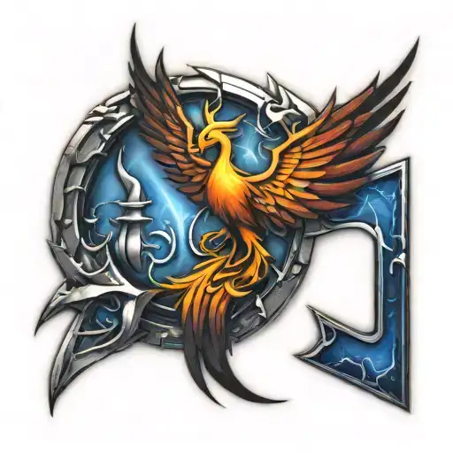 sigma male symbol pheonix rising tattoo design idea