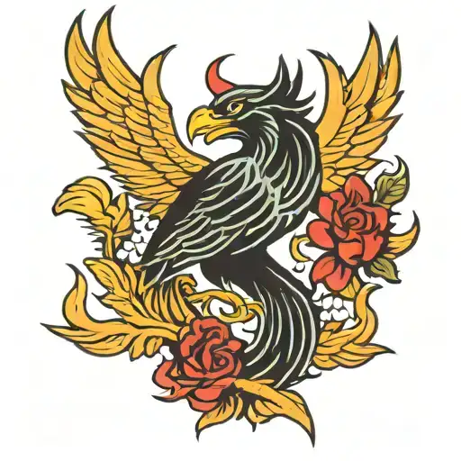 sigma male symbol pheonix wolf tattoo design idea