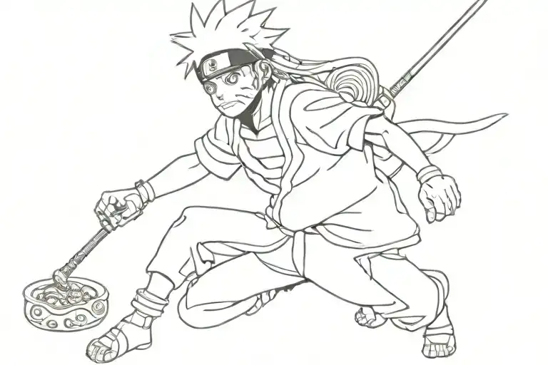 naruto and ramen  tattoo design idea