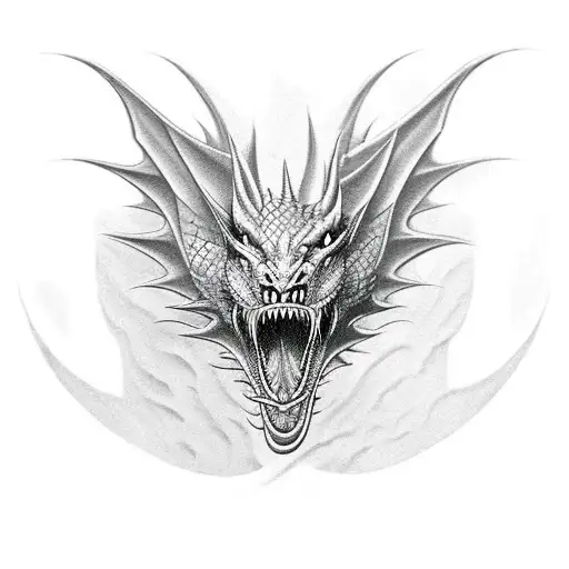caged dragon tattoo design idea
