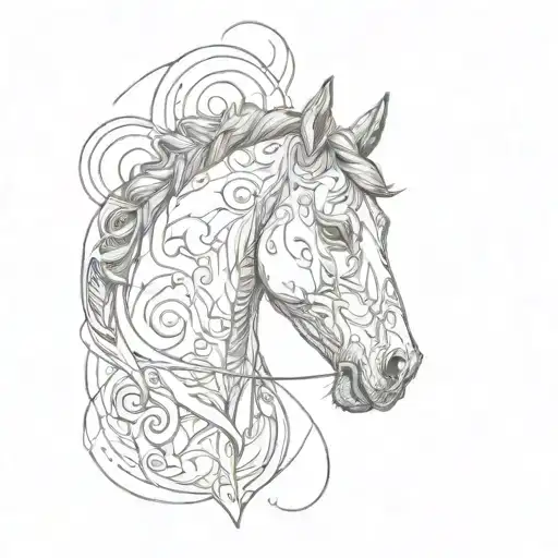 horse dog tattoo design idea