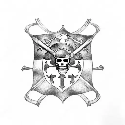 circuit board pirate flag tattoo design idea