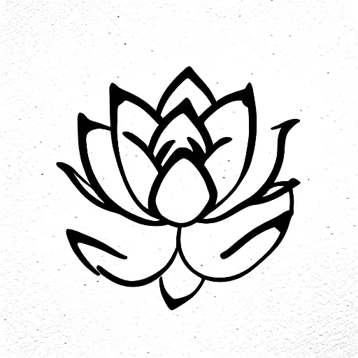 Lotus Flower with Moon tattoo design idea