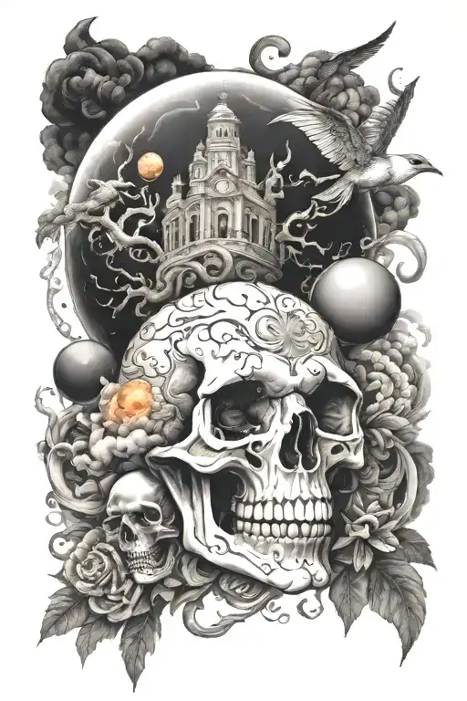 heaven and hell portrayed tattoo design idea