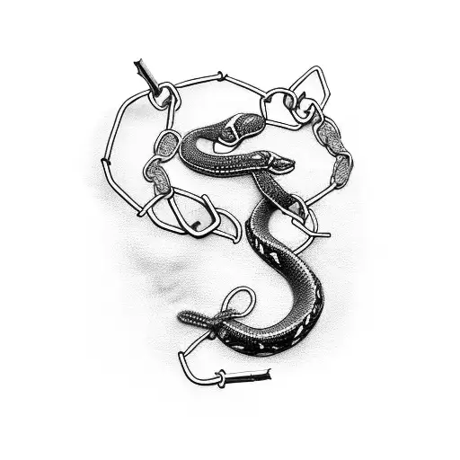 chain link snake tattoo design idea