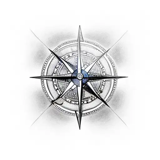moral compass with nautical theme tattoo design idea