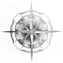 moral compass with nautical theme tattoo design idea
