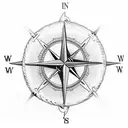 moral compass with nautical theme tattoo design idea