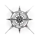 moral compass with nautical theme tattoo design idea