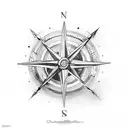 moral compass with old ship wheel tattoo design idea