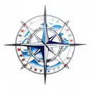 moral compass with nautical theme tattoo design idea