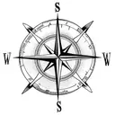 moral compass with nautical theme tattoo design idea