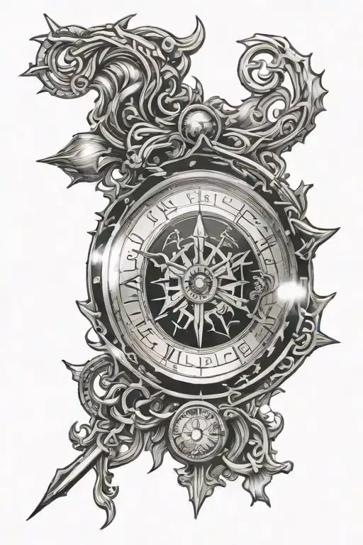 viking compass tattoo design idea