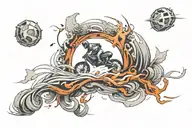 running tattoo design idea