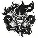 dark fantasy warrior  tattoo design idea