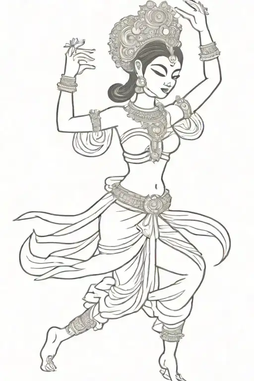 dancing apsara dance in khmer tattoo design idea